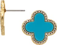 RIVKA FRIEDMAN Turquoise Flower Stud Earrings