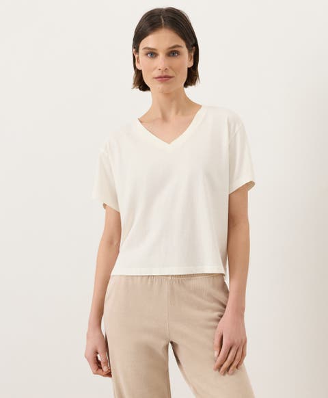 Organic Cotton Vintage Jersey V-Neck Tee