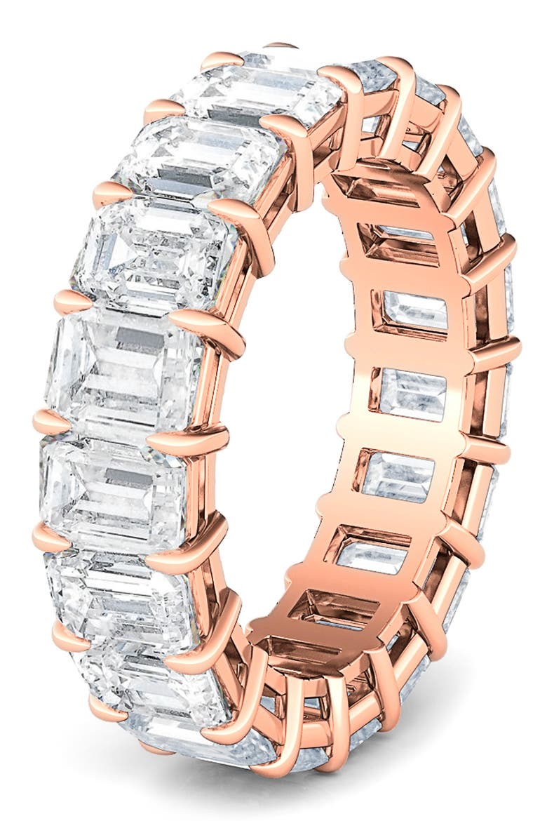 Emerald Cut Lab Created Diamond 18K Gold Eternity Band, Alternate, color, ROSE GOLD