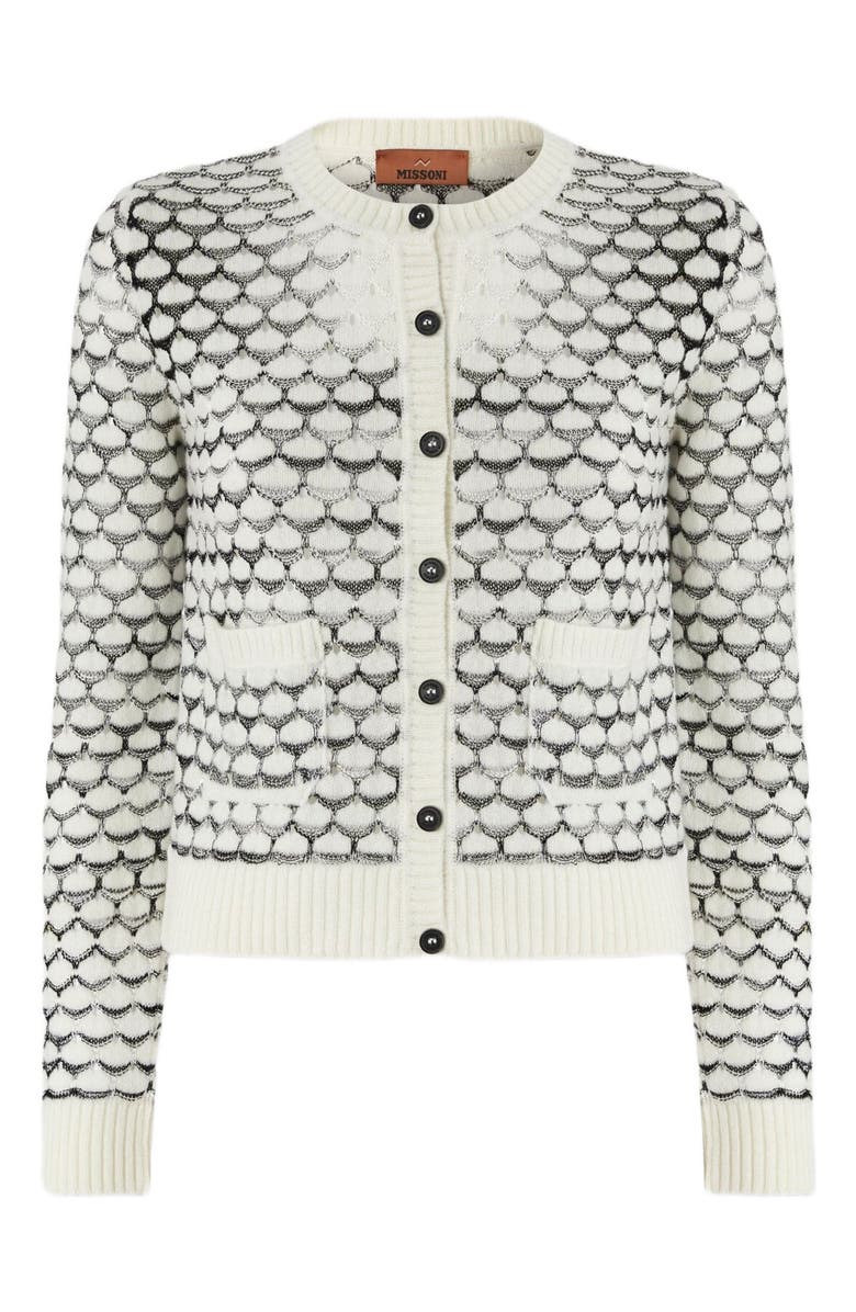 Missoni Cashmere And Viscose Cardigan With Contrast Trim, Alternate, color, Green& Brown