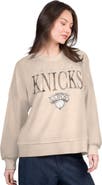 G-III 4HER BY CARL BANKS Women's G-III 4Her by Carl Banks Natural New York Knicks Oversized Vet II Sweatshirt