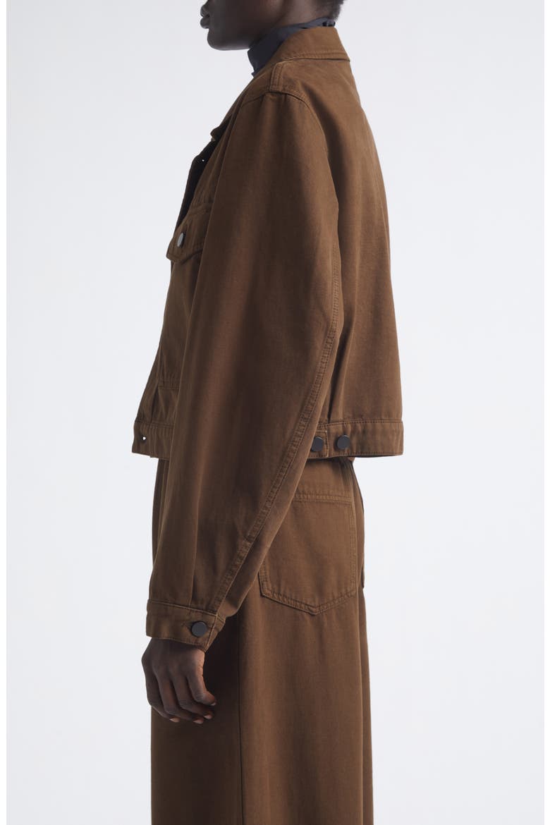 Crop Heavy Cotton Twill Jacket, Alternate, color, CACAO