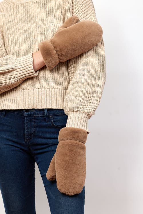 Hat Attack Faux Fur Mitten In Brown