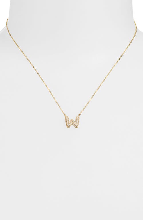 Leith Cubic Zirconia Initial Pendant Necklace In W- Clear- Gold