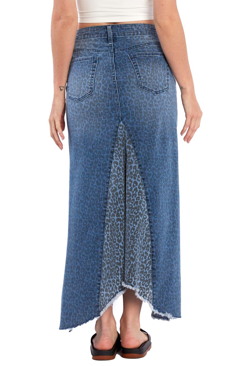 Selma Animal Print Denim Skirt, Alternate, color, MIXED DENIM LEOPARD