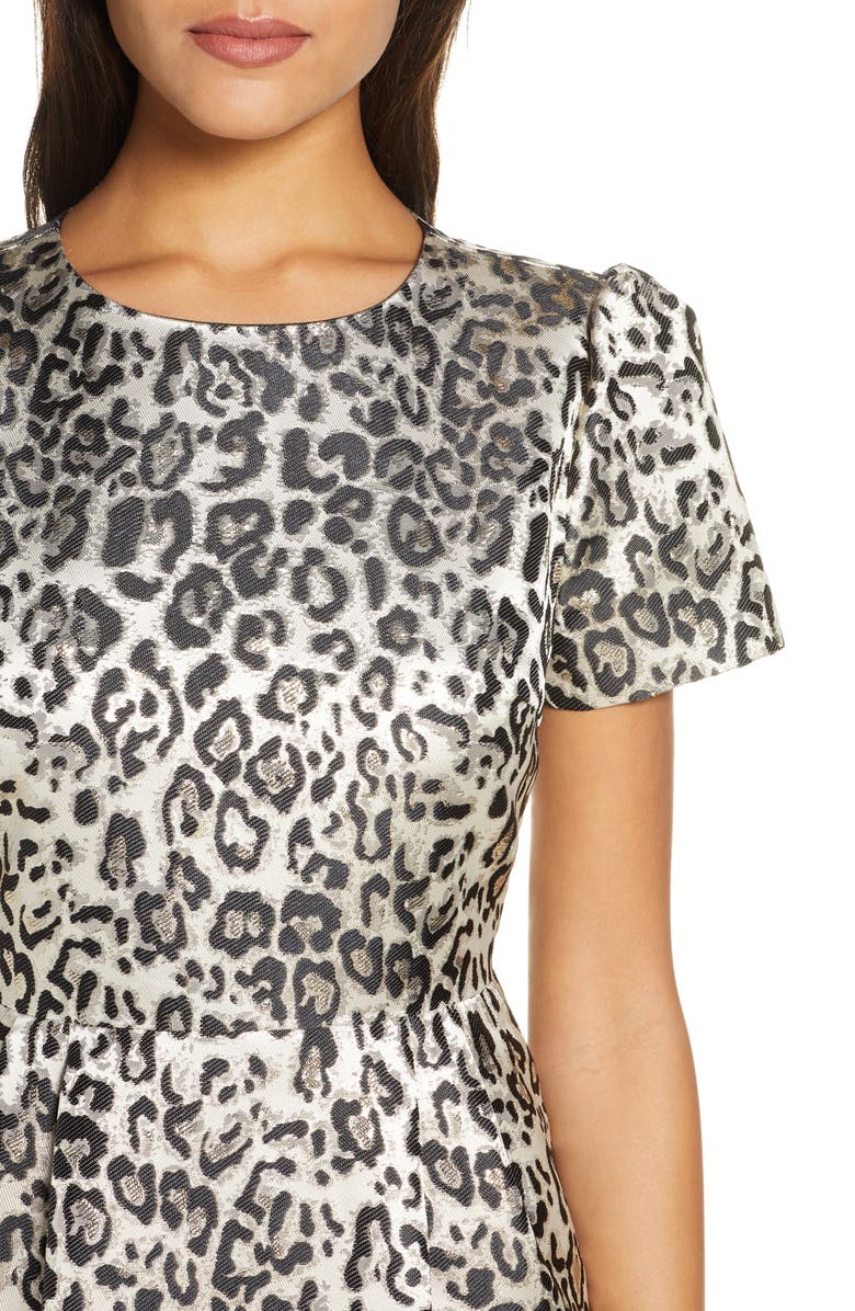 Rachel Parcell Metallic Leopard Print Dress, Alternate, color, 