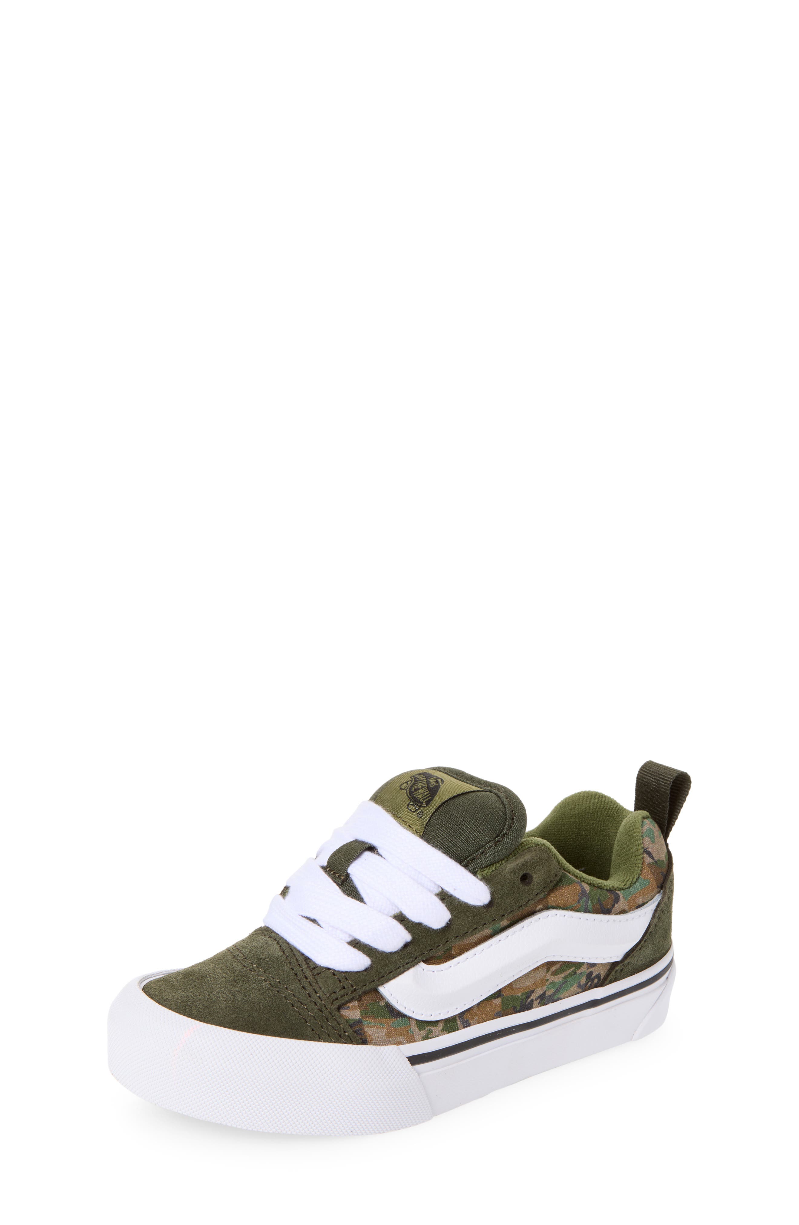 Kids' Knu Skool Sneaker, Main, color, CHECK CAMO OBSIDIAN FERN/GREEN