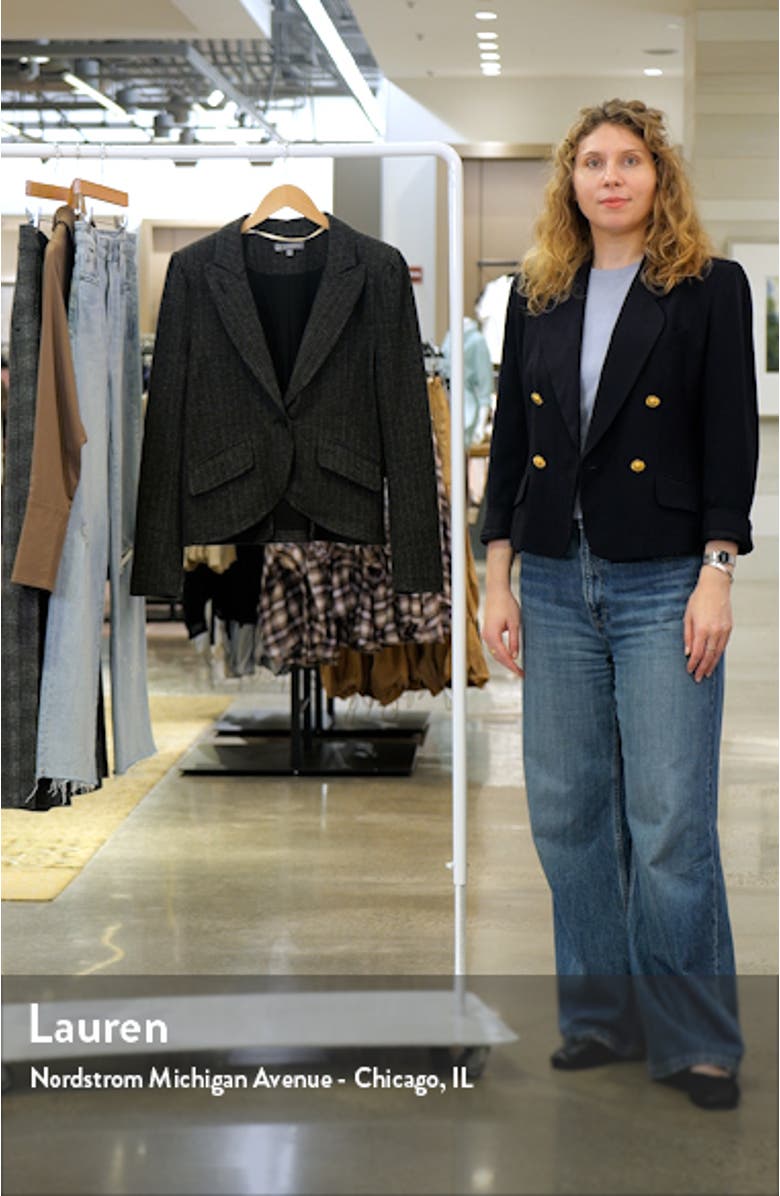 Herringbone Puff Shoulder Blazer, sales video thumbnail