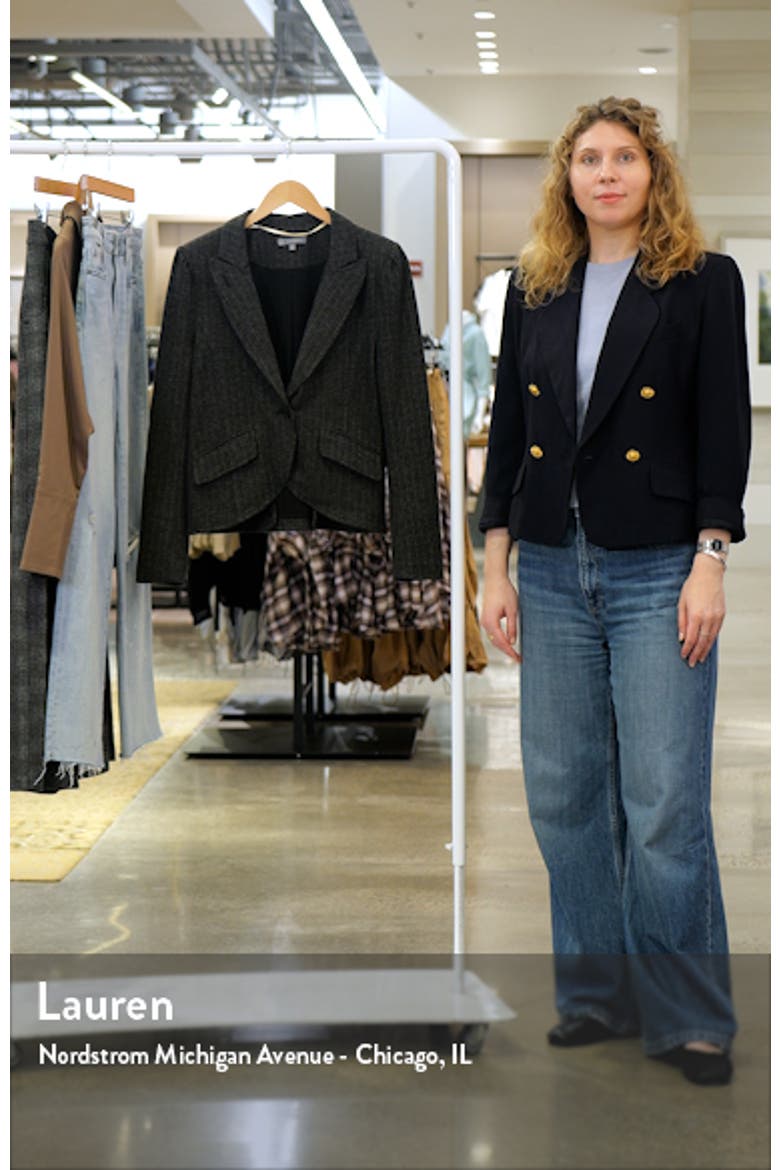 Herringbone Puff Shoulder Blazer video