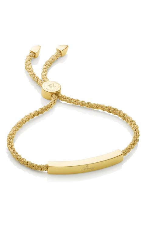Engravable Linear Bar Friendship Bracelet
