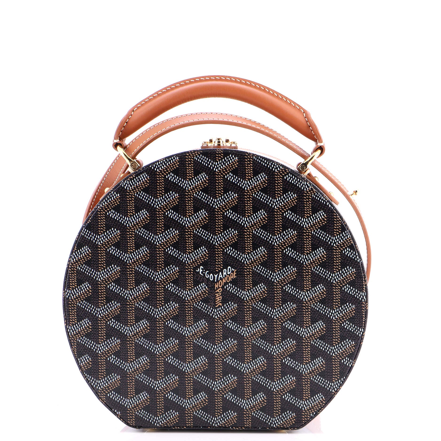 Pre-Owned Goyard Alto Hatbox Bag Coated Canvas, Alternate, color, Black