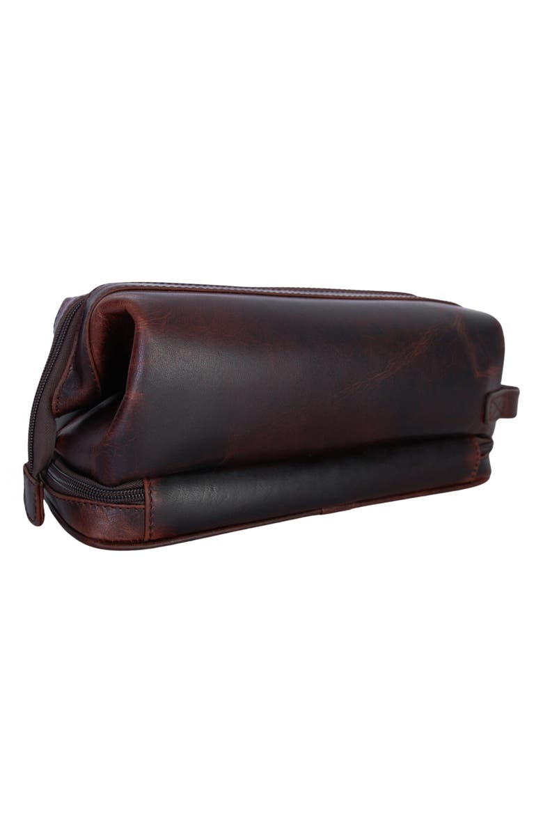 Mancini Buffalo Collection Organizer Toiletry Bag, Alternate, color, Brown