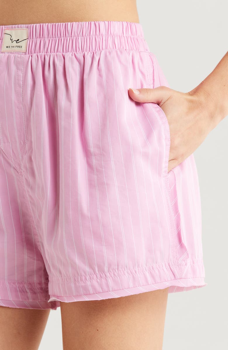 Free People Day to Day Boxer Shorts, Alternate, color, Pink Combo