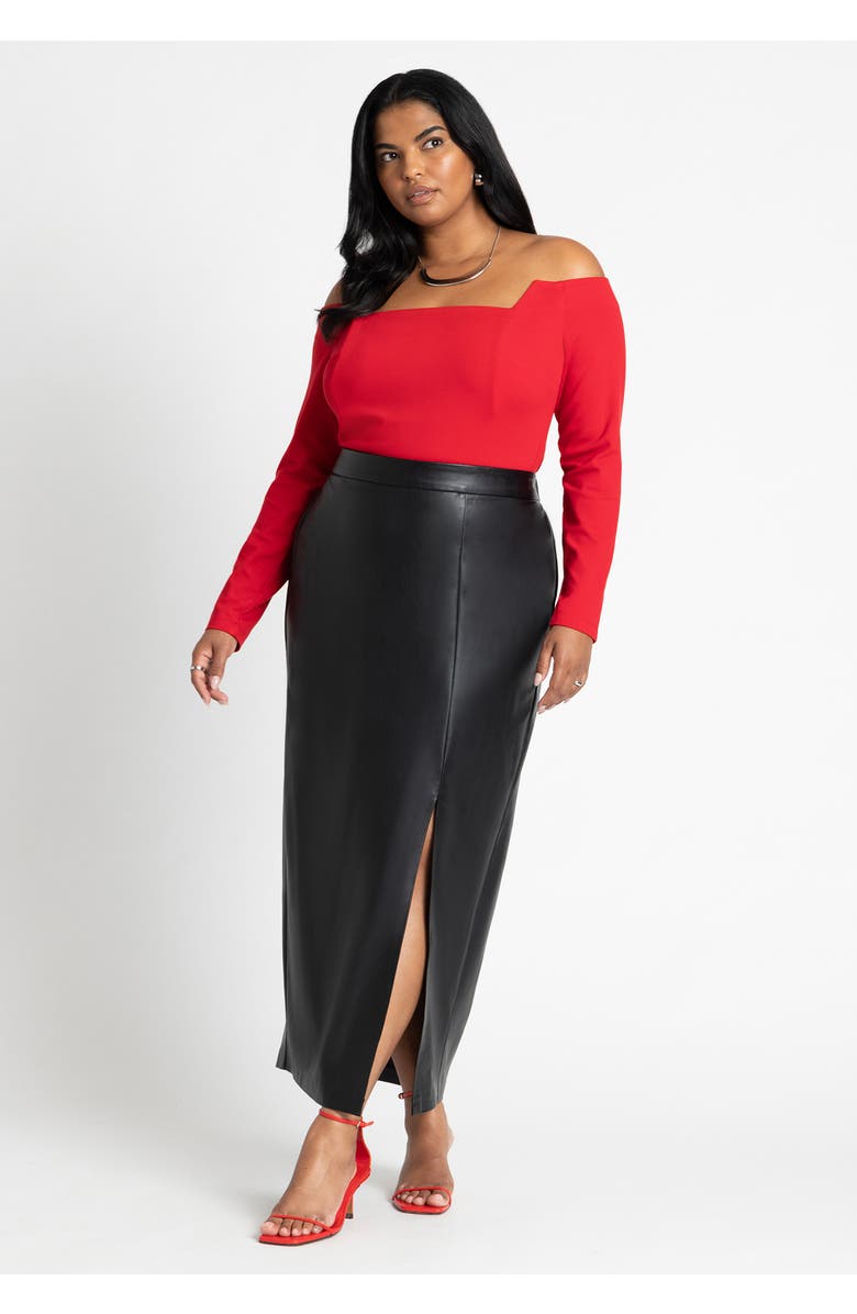 ELOQUII Square Neck Off The Shoulder Top, Alternate, color, 