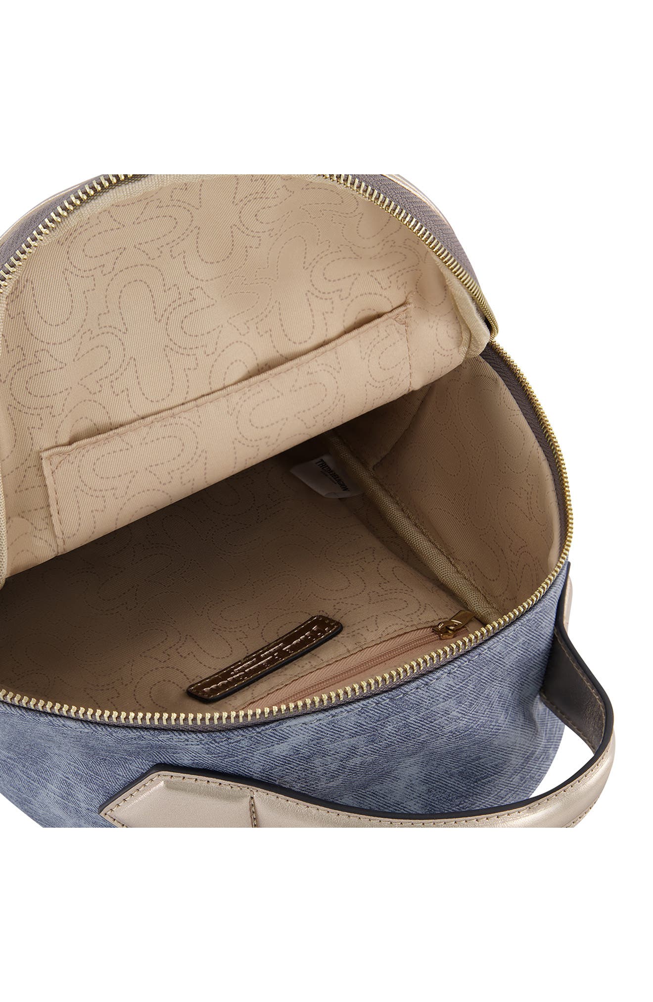 True Religion Denim & Metallic Trim Mini Backpack, Alternate, color, 