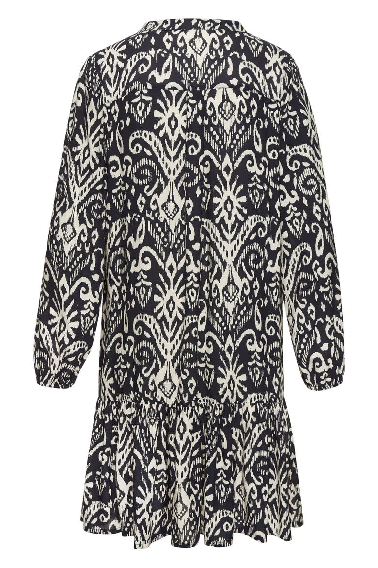 Printed Tunic Dress, Alternate, color, Navy Beige