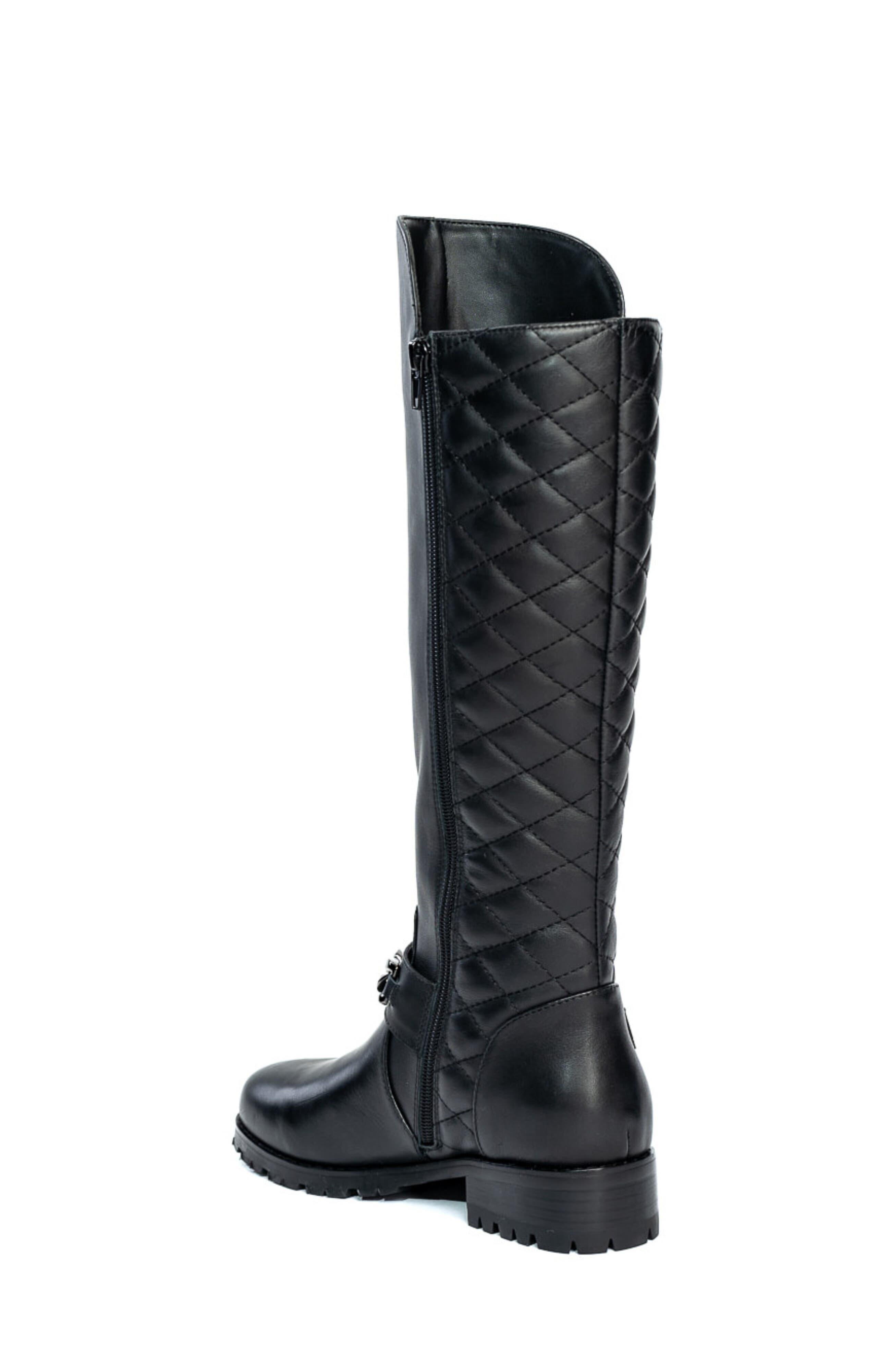 Allegra James Libby Leather Tall Moto Boot, Alternate, color, 