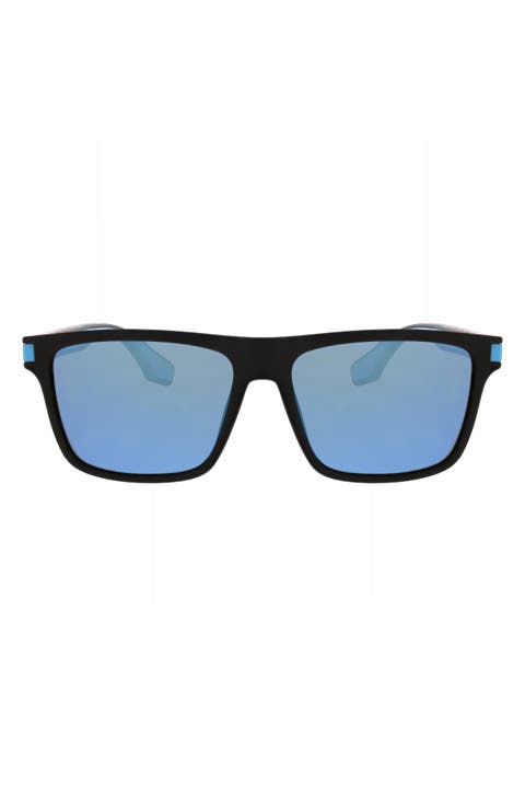 56mm Flat Top Polarized Square Sunglasses