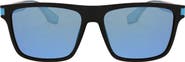 Hurley 56mm Flat Top Polarized Square Sunglasses