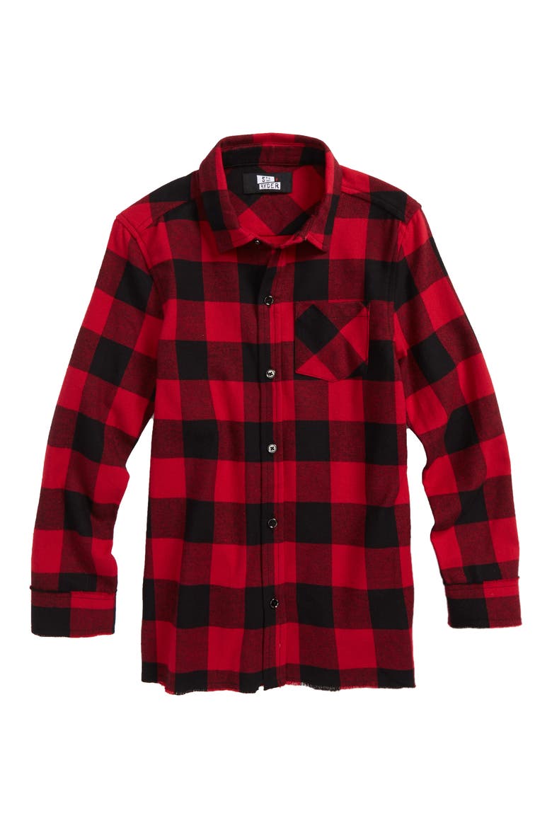 5th and Ryder Buffalo Check Woven Shirt, Main, color, RED PLAID