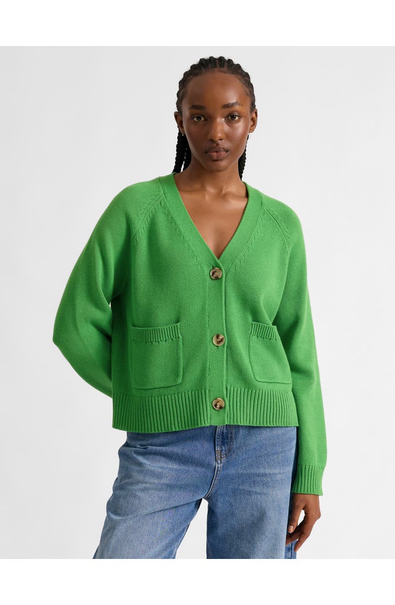 Albaray Cotton Relaxed Cardigan, Main, color, Green