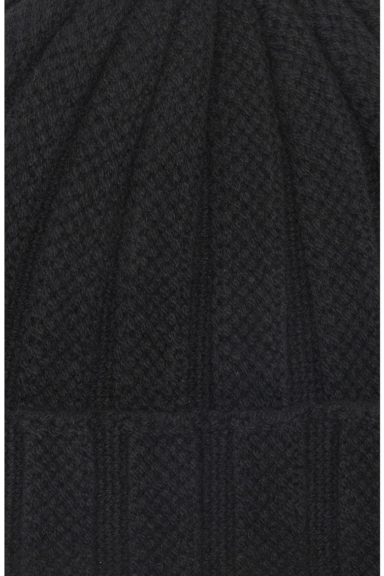 Wool & Cashmere Rib Beanie, Alternate, color, BLACK