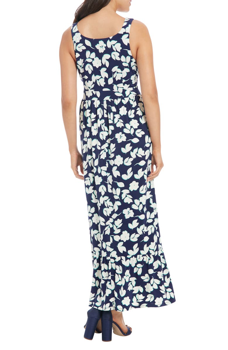 London Times Floral Maxi Dress, Alternate, color, Navy/ Ivory