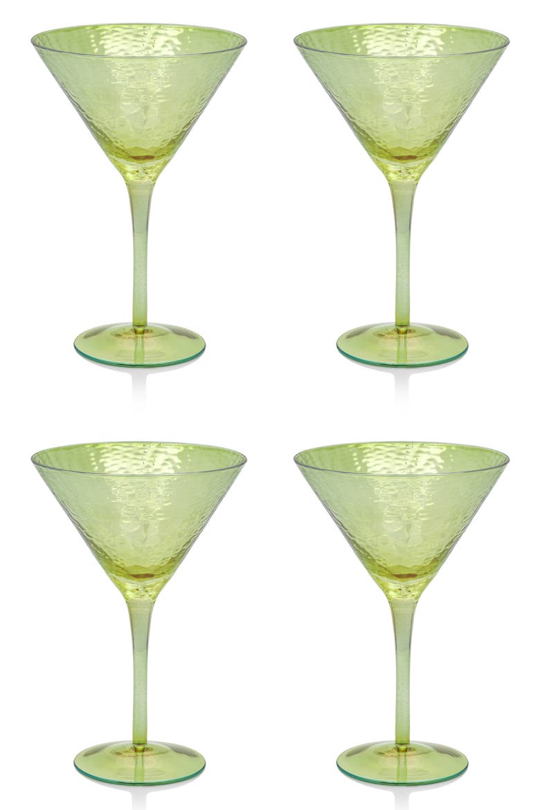 Set of 4 Aperitivo Martini Glasses, Main, color, GREEN