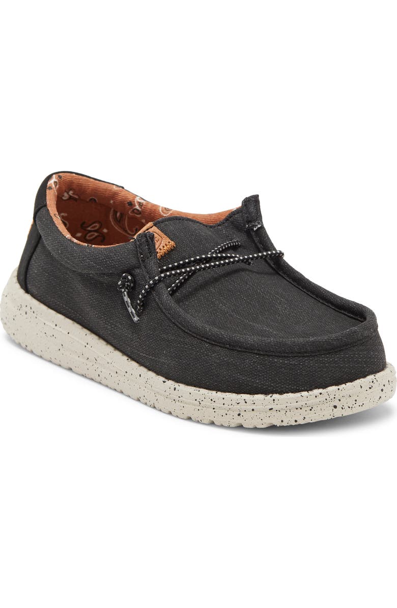 Hey Dude Kids' Wally Washed Canvas Boat Shoe, Main, color,