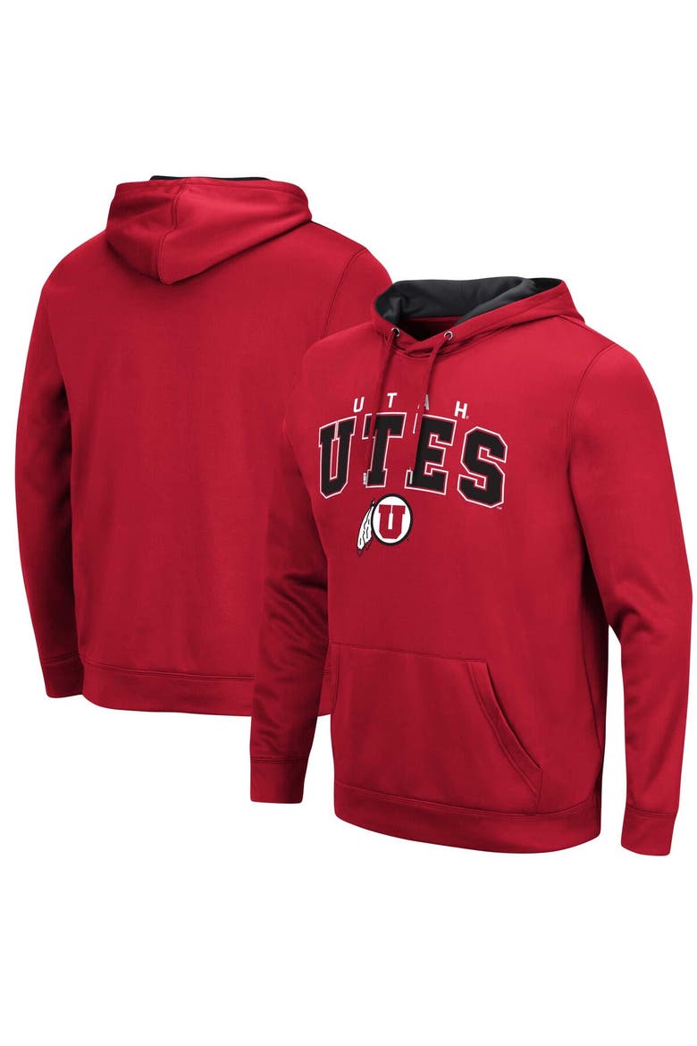 Men's Colosseum Red Utah Utes Resistance Pullover Hoodie, Alternate, color, Red