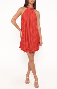 Petal & Pup Tyra Plissé Halter Minidress