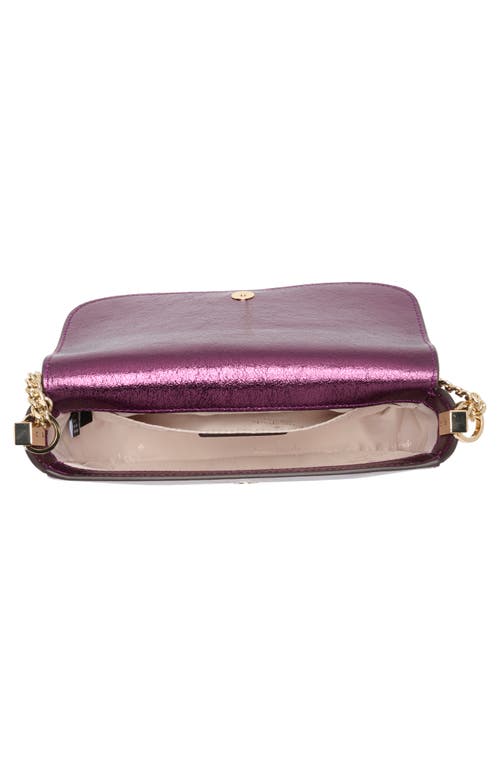 Kate Spade New York Krista Metallic Chain Flap Crossbody Bag In Purple