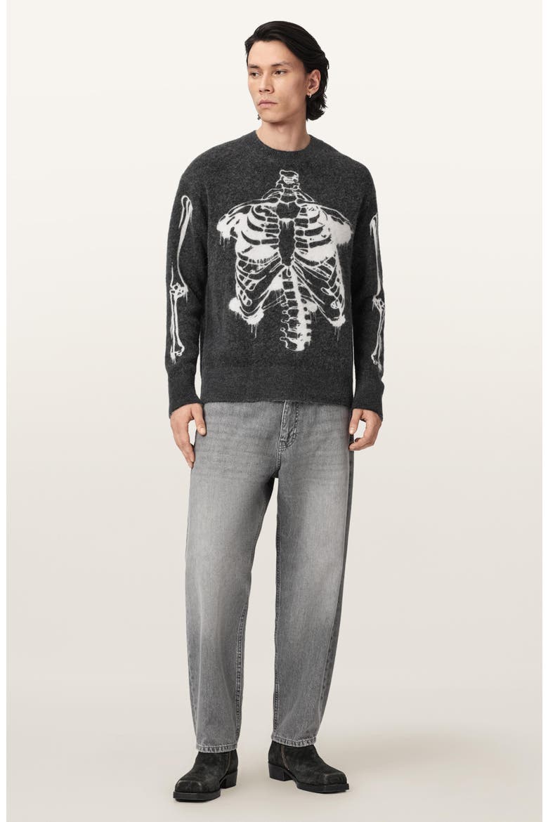Ribspill Crewneck Sweater, Alternate, color, CHARCOAL GREY