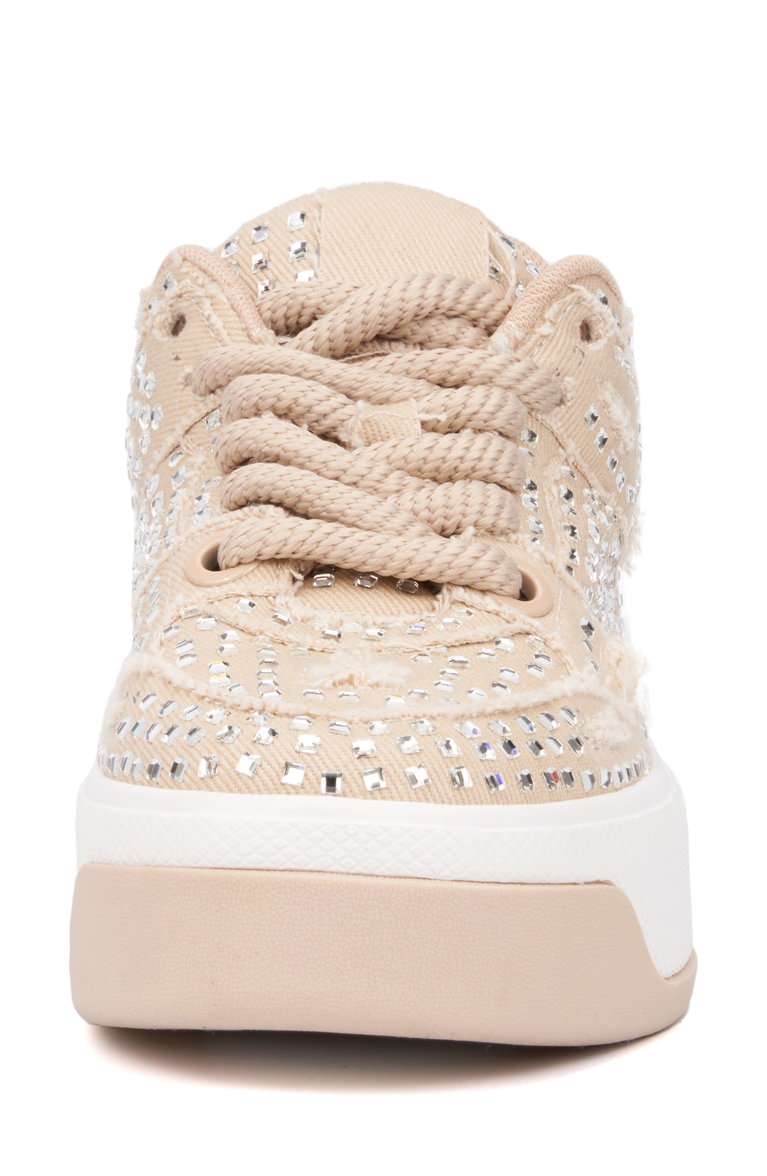OLIVIA MILLER Lunar Rays Rhinestone Sneaker, Alternate, color, Tan