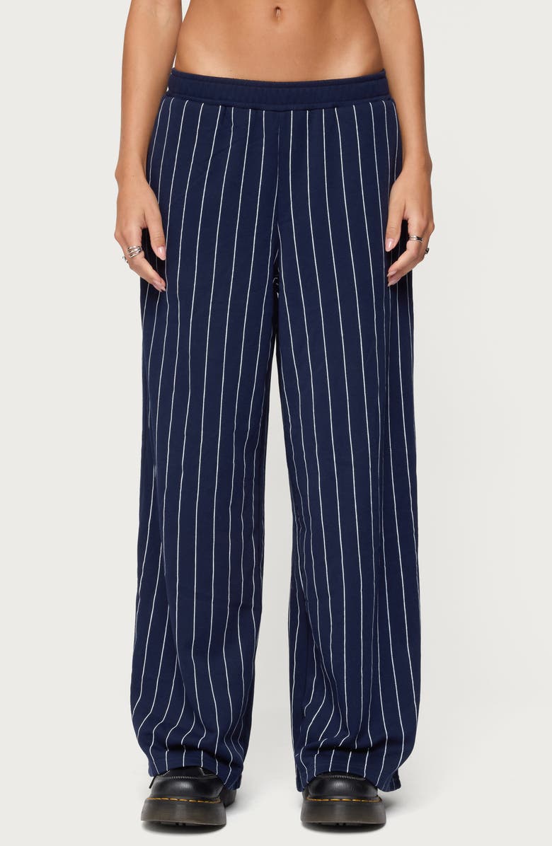 EDIKTED Mercer Pinstripe Wide Leg Pants, Main, color,