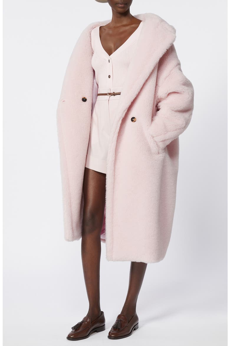 Tedgirl Oversize Double Breasted Alpaca Blend Coat, Alternate, color, PINK