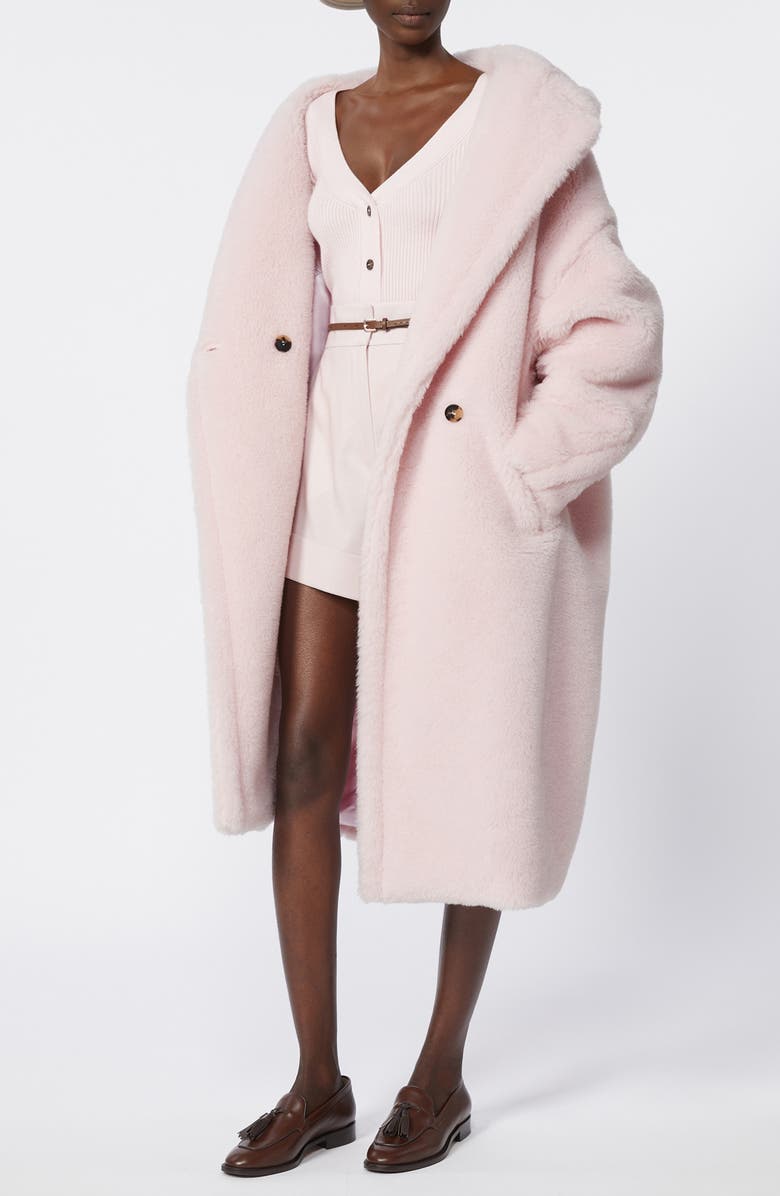 Max Mara Tedgirl Oversize Double Breasted Alpaca Blend Coat, Alternate, color, Pink