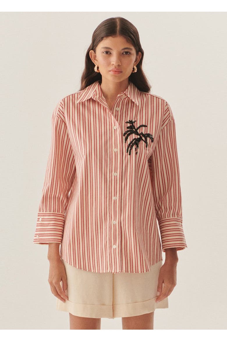 Leia Long Sleeve Shirt, Main, color, RED-BONE