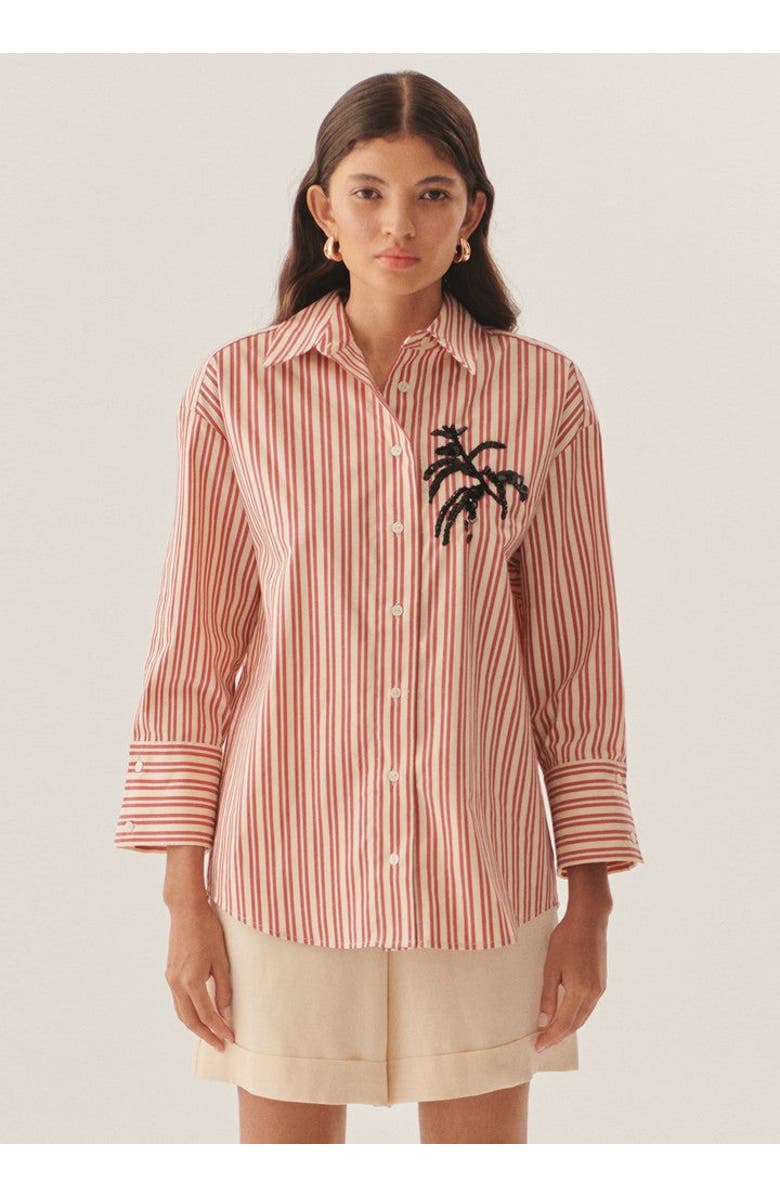 Exquise Leia Long Sleeve Shirt, Main, color, Red-Bone