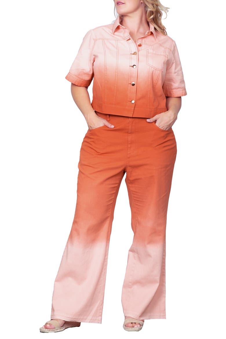 Dip Dye Crop Jacket, Alternate, color, CORAL
