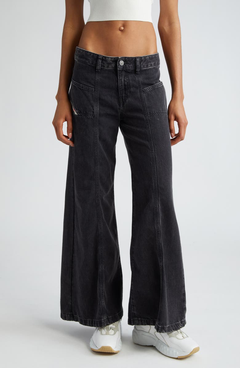 DIESEL<sup>®</sup> Akii Wide Leg Jeans, Main, color, Black/ Denim