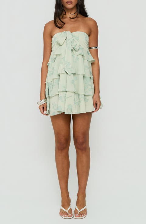 Kalari Strapless Tiered Minidress