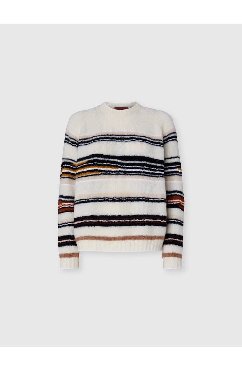 Missoni Crew Neck Striped Sweater In Wool, Mohair And Alpaca, Main, color, Multicoloured