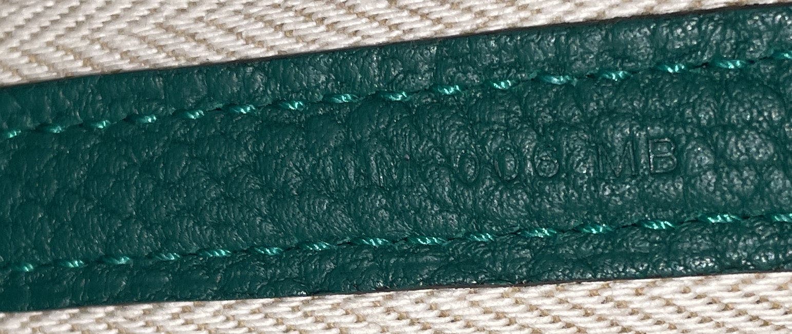 Pre-Owned Hermes Garden Party Tote Leather 30, Alternate, color, Malachite