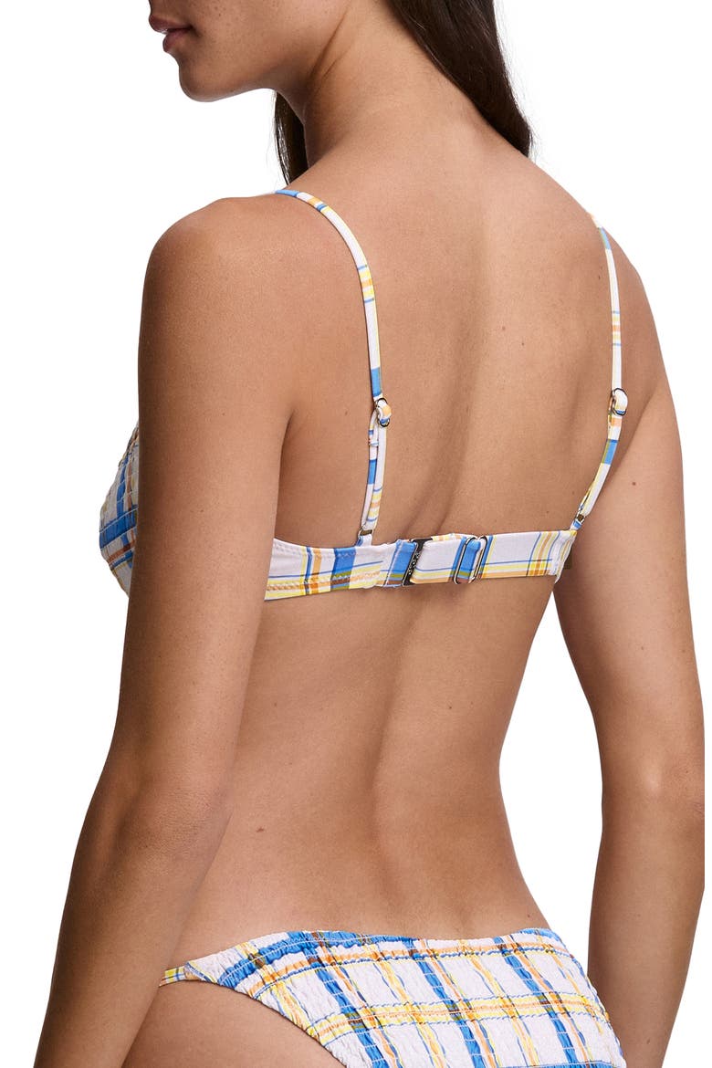 Underwire Balconette Bikini Top, Alternate, color, WHITE/ BLUE MULTI