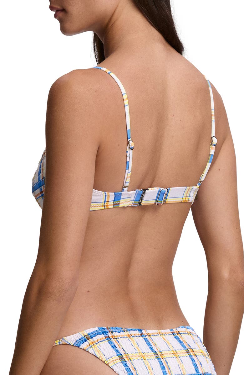 Polo Ralph Lauren Underwire Balconette Bikini Top, Alternate, color, White/ Blue Multi