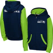 Outerstuff Youth Outerstuff Navy Seattle Seahawks Stadium Colorblock Full-Zip Hoodie
