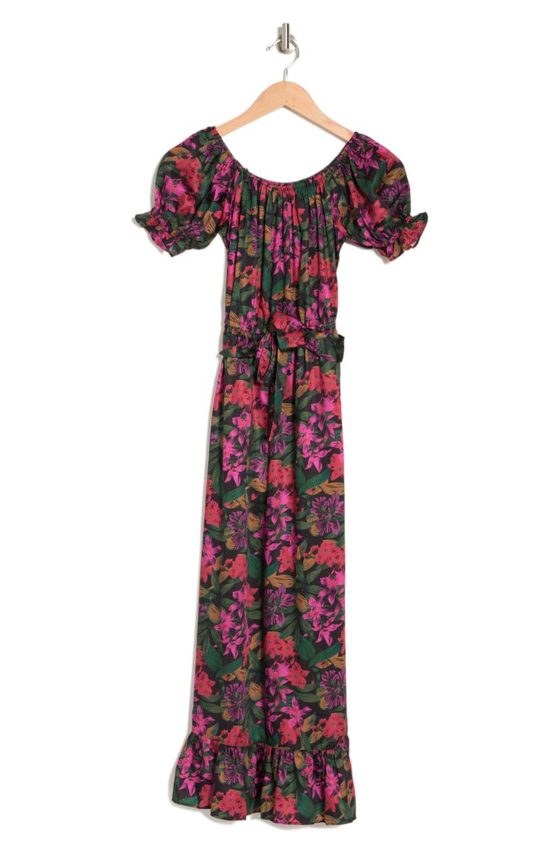 NSR Off-Shoulder Puff Sleeve Midi Dress, Alternate, color,