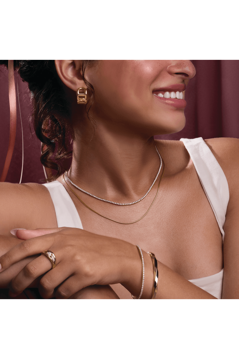 5 7/8 CT Lab-Grown Diamond Line 16" Necklace in 14K Gold, Alternate, color, White