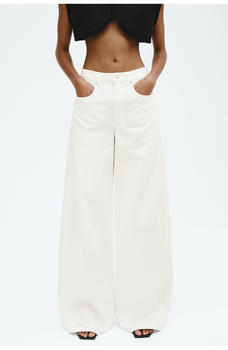 H&M Wide High Waist Jeans, Alternate, color, White